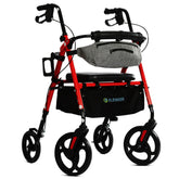 Rollator Walker with Seat, 10" Wheels, Adjustable Handles, Mobility Walker for Seniors Adult, Red